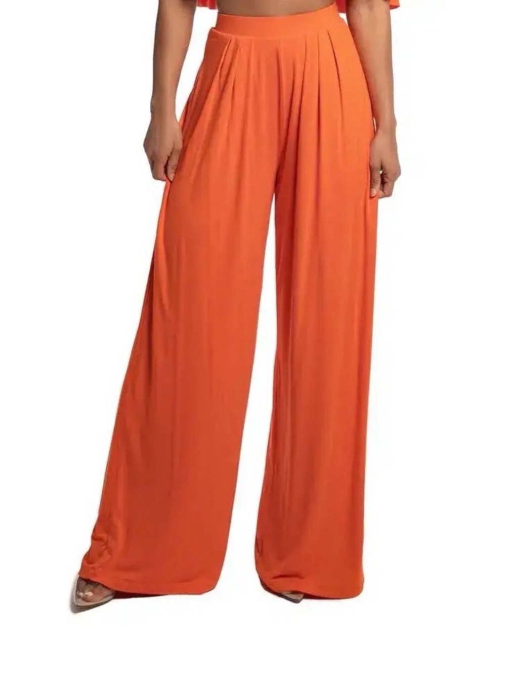JLuxlabel orange wide leg pant